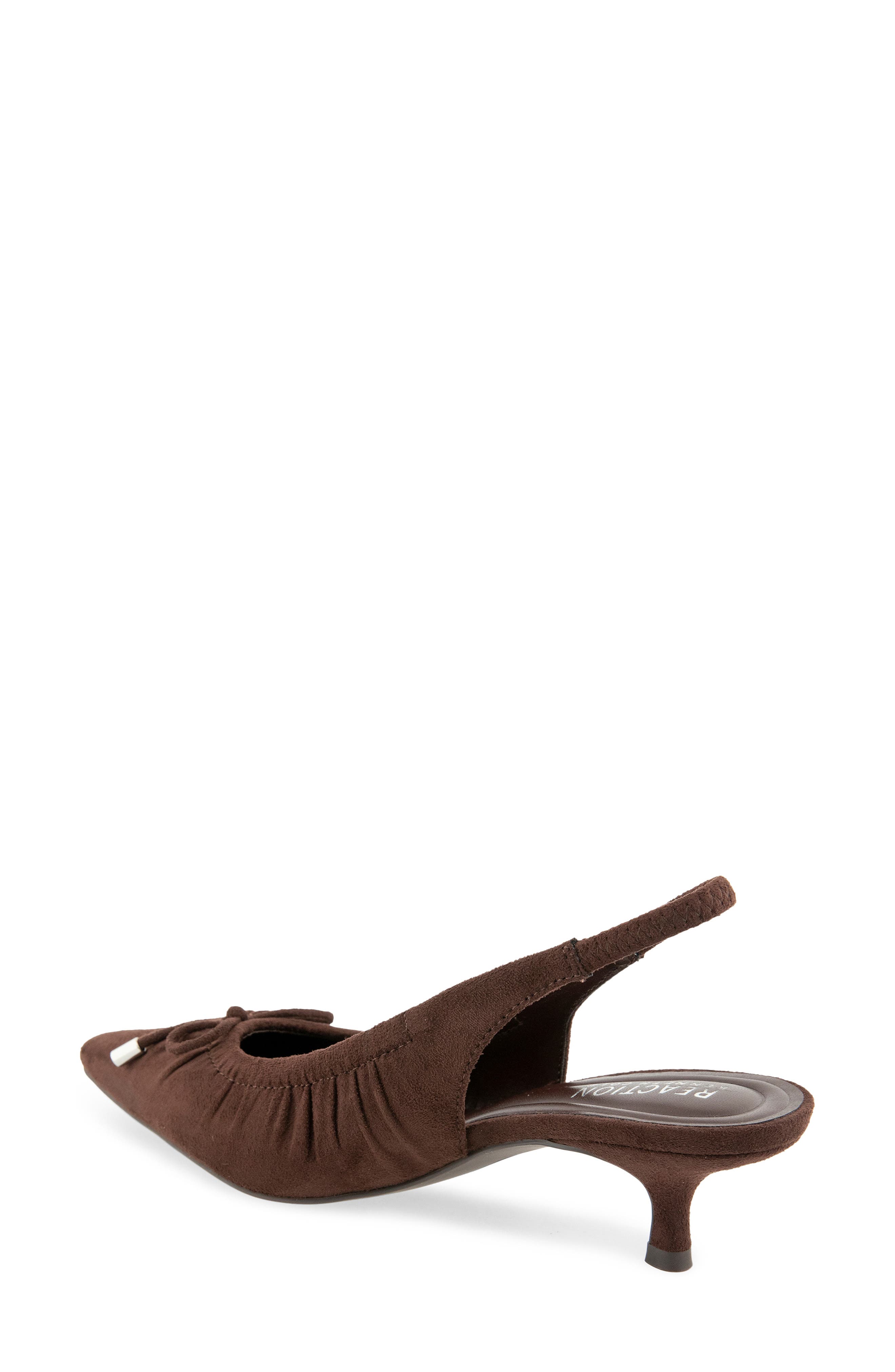 Mango Kitten Heel Slingback Pump, Alternate, color, CHOCOLATE MICRO