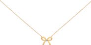 Haus of Brilliance Gold Vermeil Diamond Accent Bow Tie Pendant Necklace