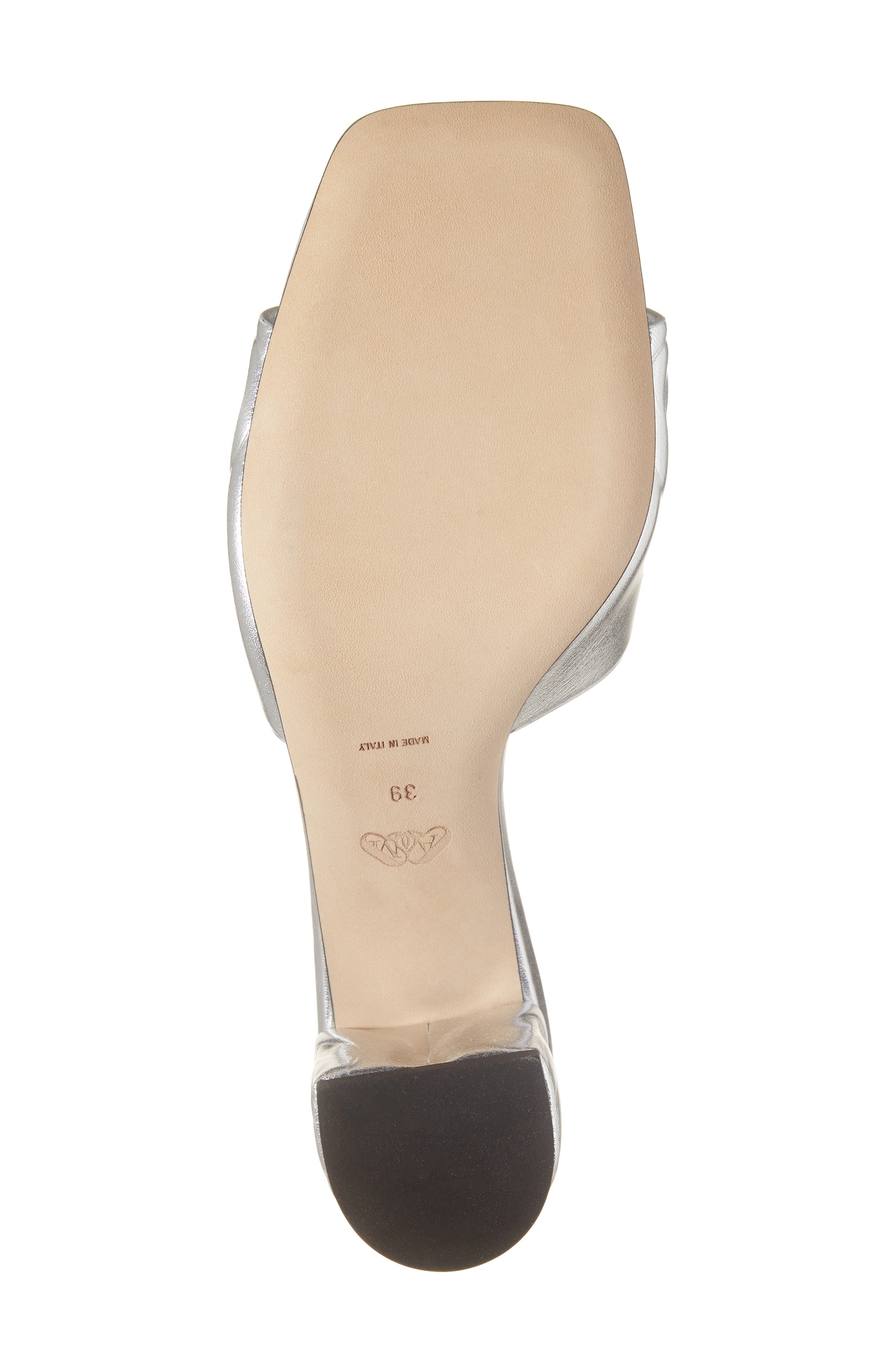 McQueen Seal Slide Sandal, Alternate, color, Silver