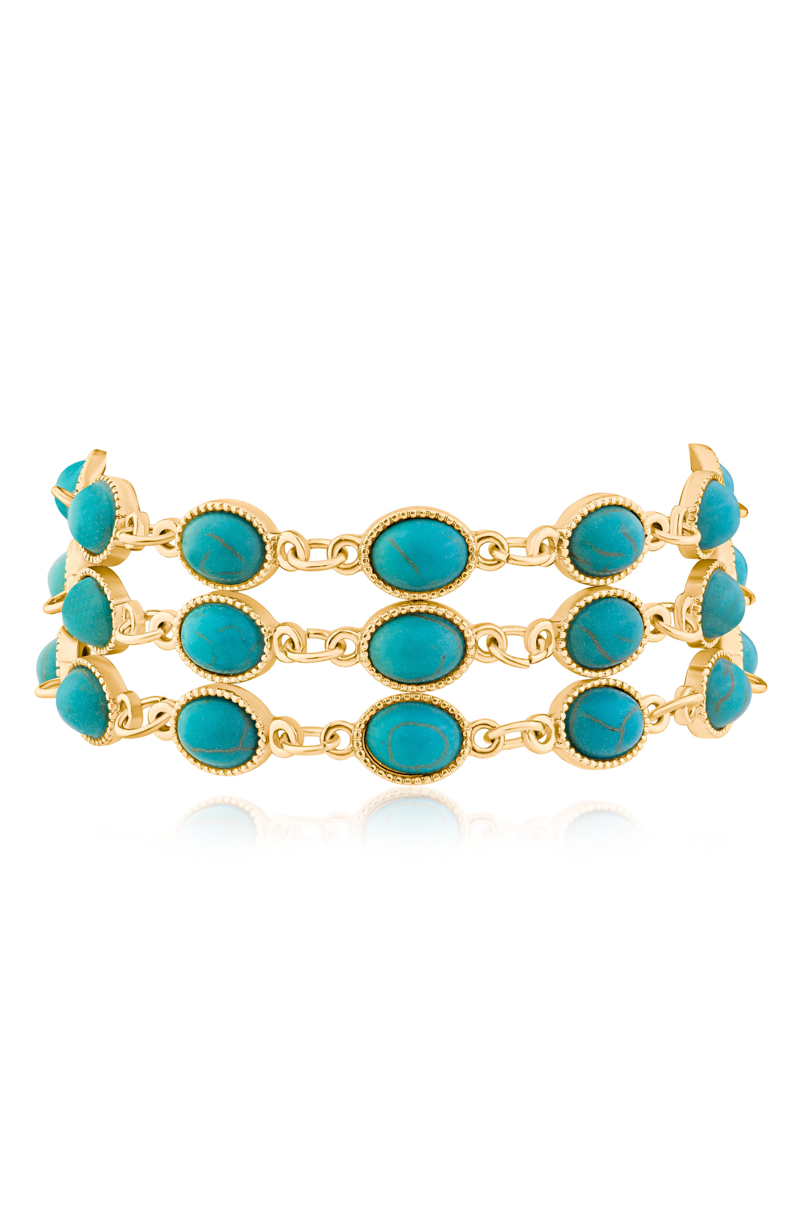 JARDIN Cabachon Synthetic Turquoise Bracelet