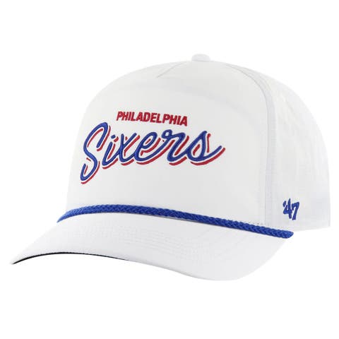 Men's '47 White Philadelphia 76ers Fairway Hitch brrr Adjustable Hat