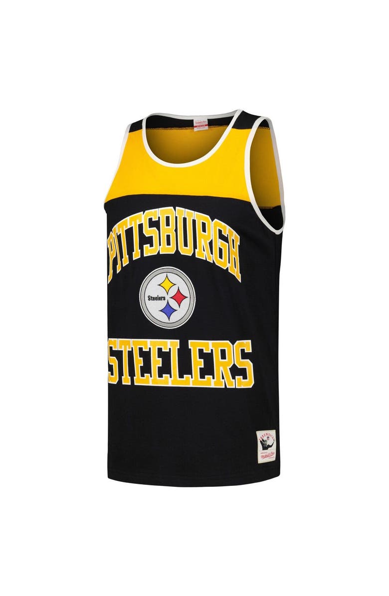 Mitchell & Ness Men's Mitchell & Ness Black/Gold Pittsburgh Steelers Heritage Colorblock Tank Top, Alternate, color, Black