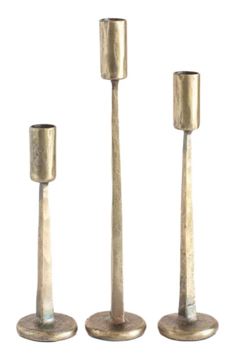 Dante Hand-Forged Iron Candle Stands - Set of 3