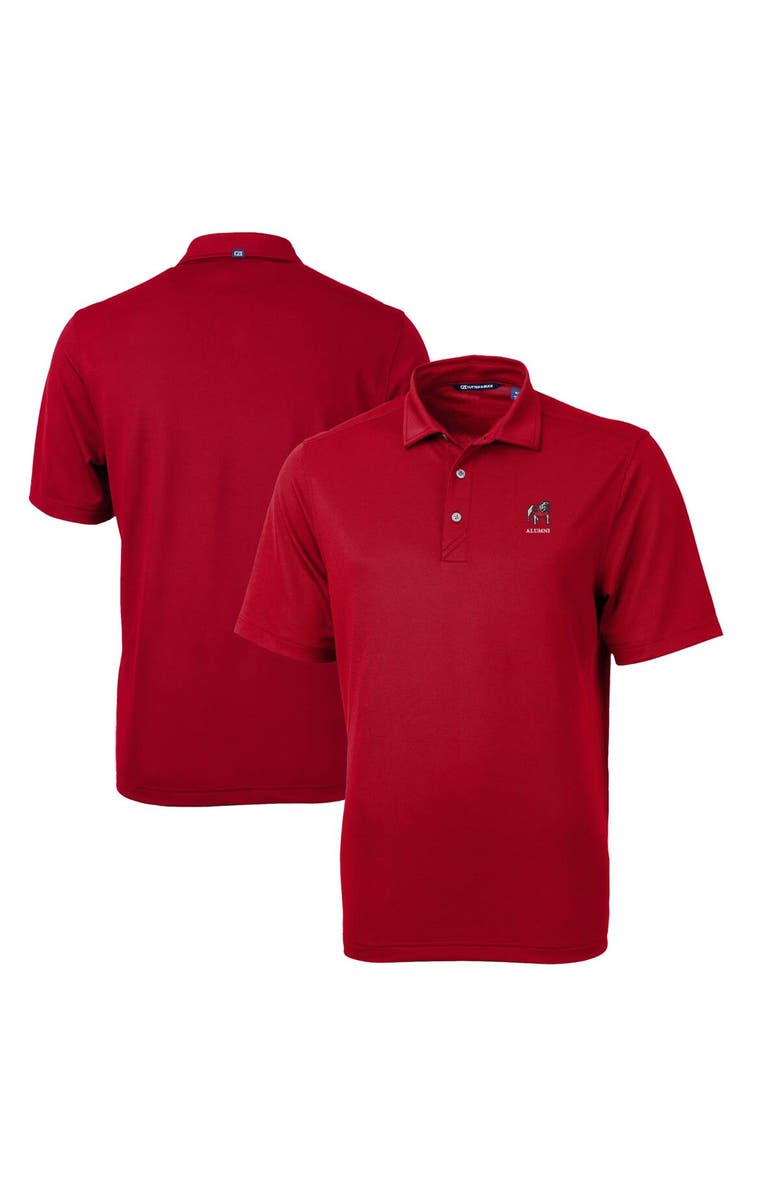 Cutter & Buck Men's Cutter & Buck Red Georgia Bulldogs Alumni Logo Virtue DryTec Eco Pique Recycled Polo, Alternate, color, 