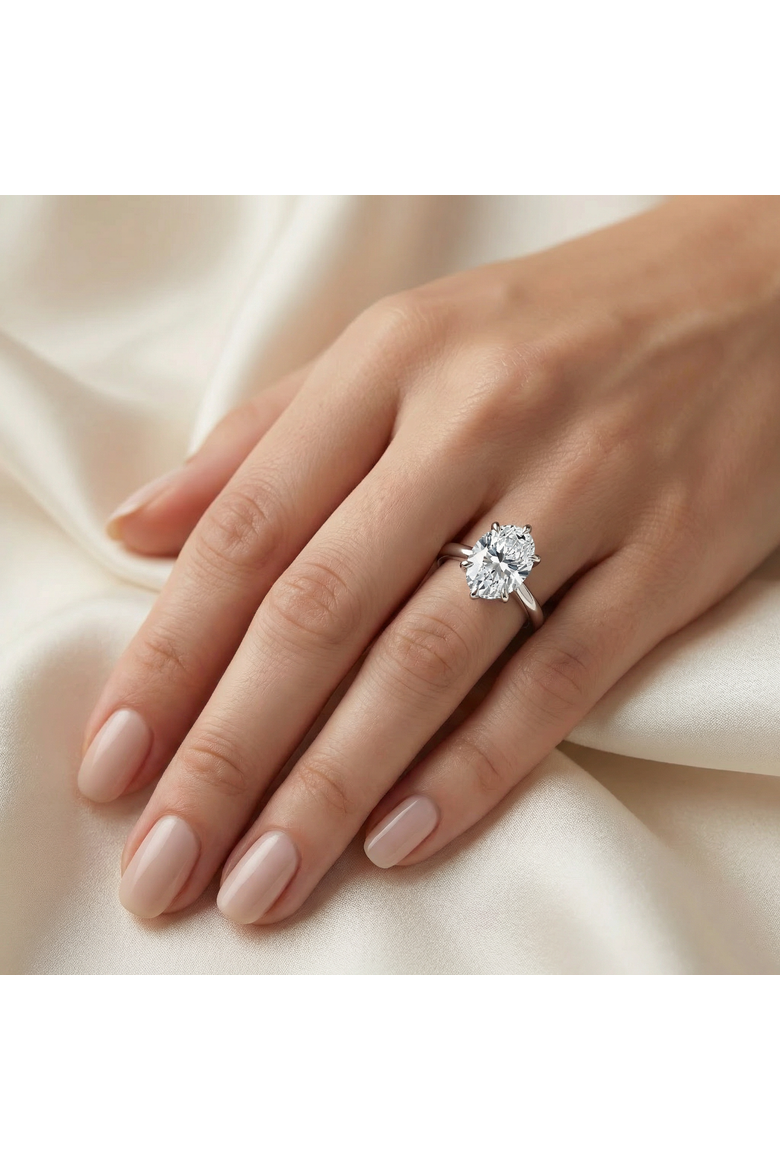 Certified 1 1/2Ct Oval Diamond Solitaire Engagement Ring 14k Gold Lab Grown, Alternate, color, 14k White Gold