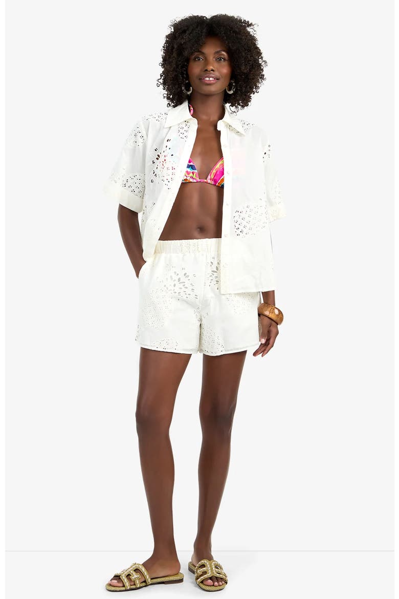 Alody Cotton Eyelet Shorts, Main, color, Whitewash