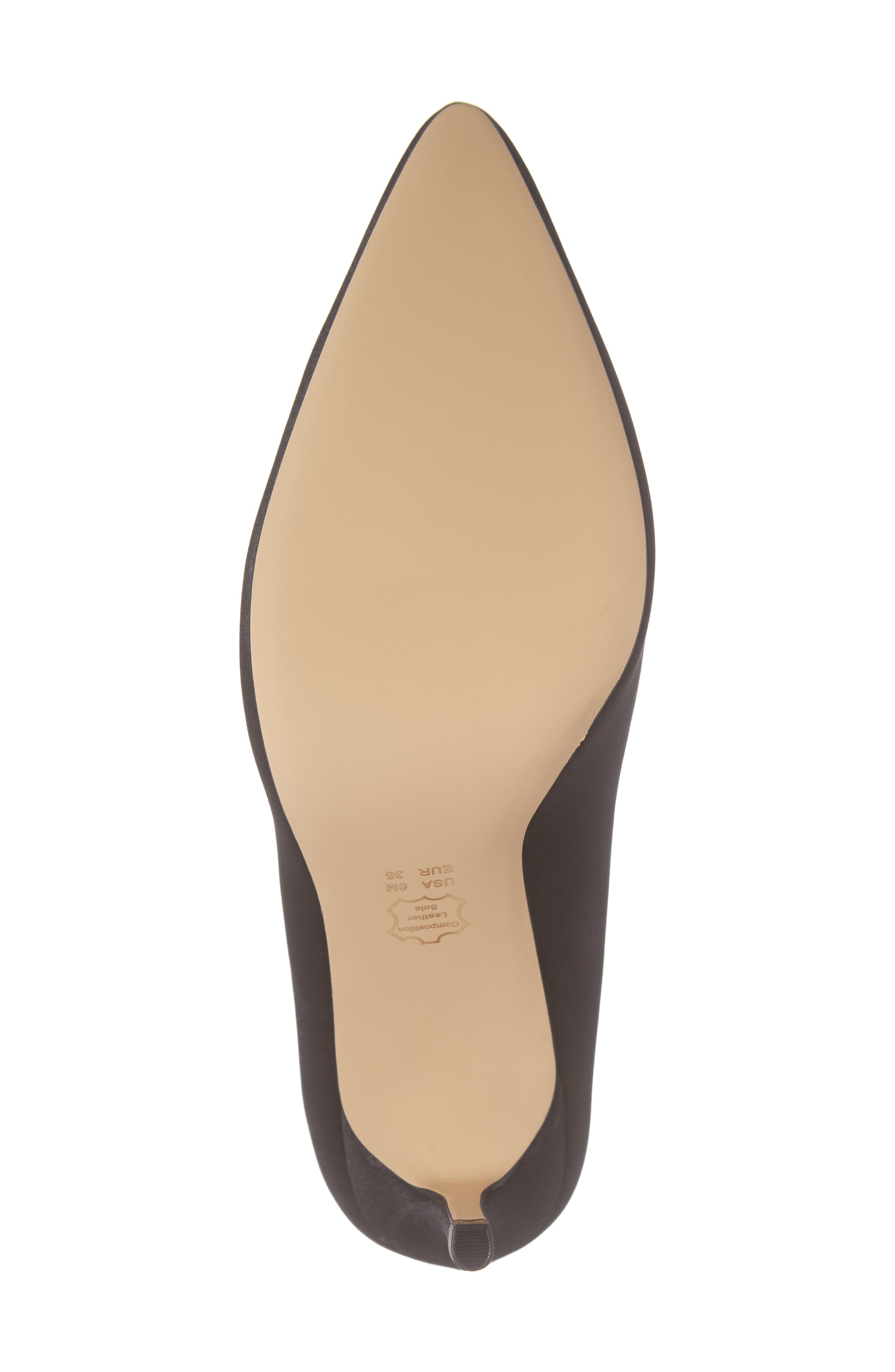 Nina 85 Pointy Toe Pump, Alternate, color, BLACK SATIN