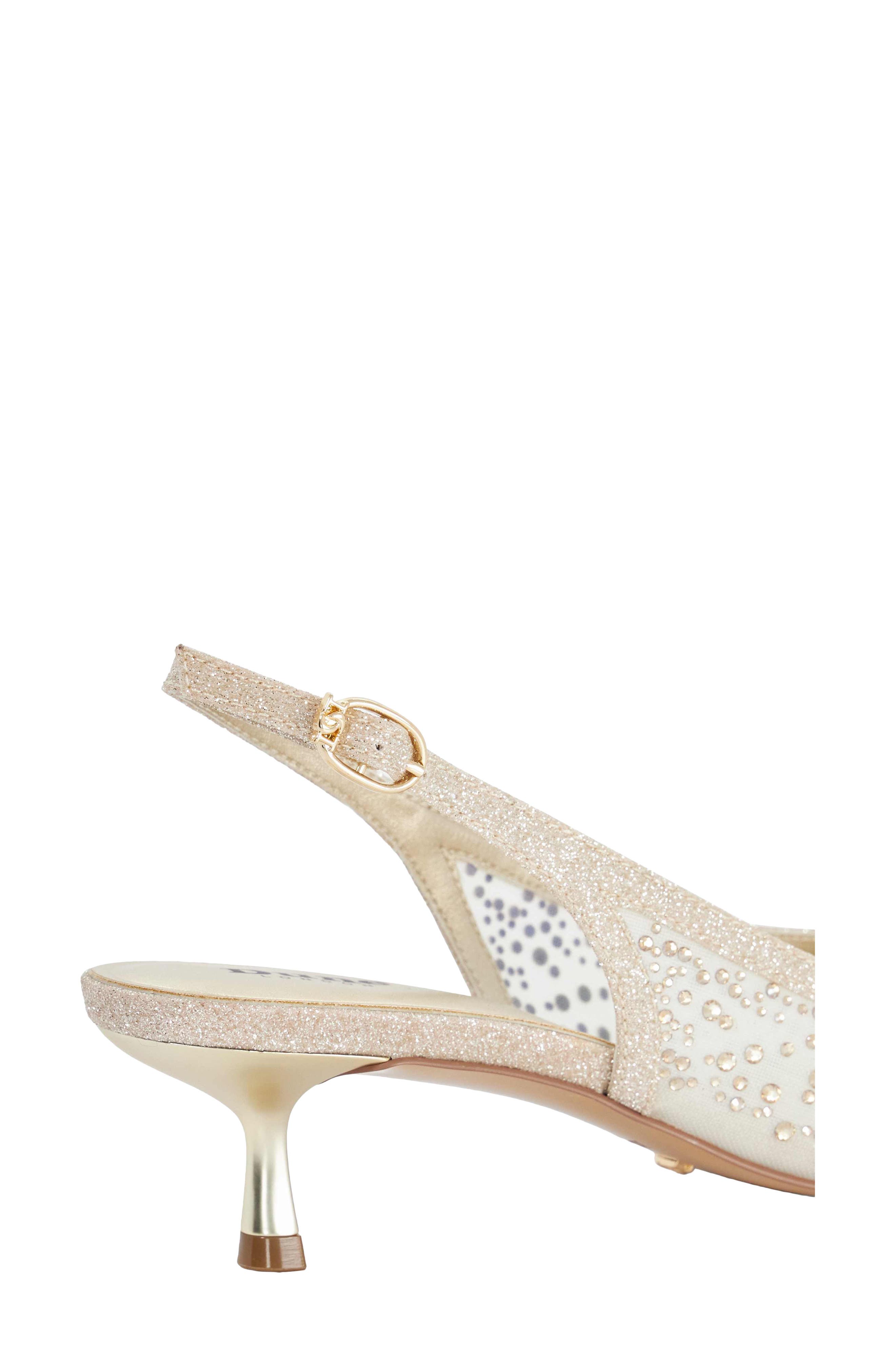 Cirelle Pointed Toe Slingback Sandal, Alternate, color, GOLD
