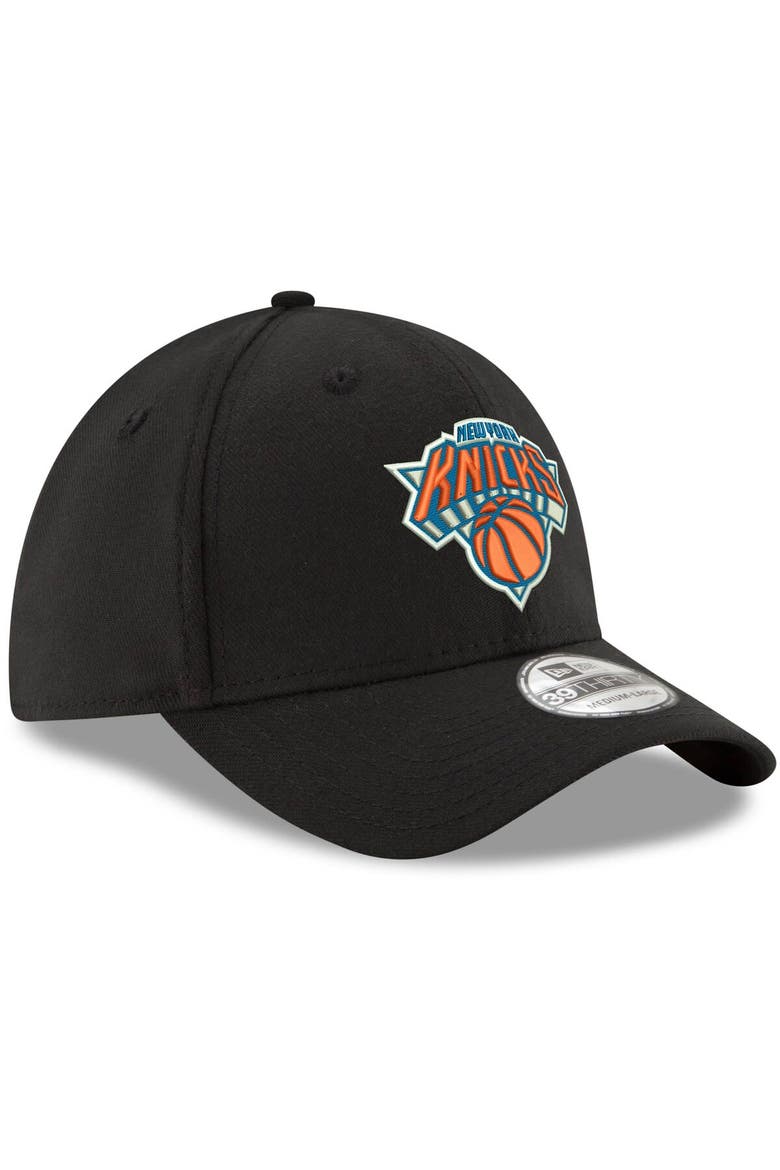 Men's New Era Black New York Knicks Official Team Color 39THIRTY Flex Hat, Alternate, color, Black