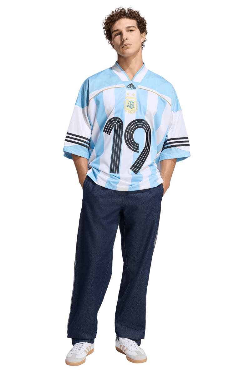 adidas AFA Argentina Oversize Jersey, Alternate, color, Clear Blue/White/Black