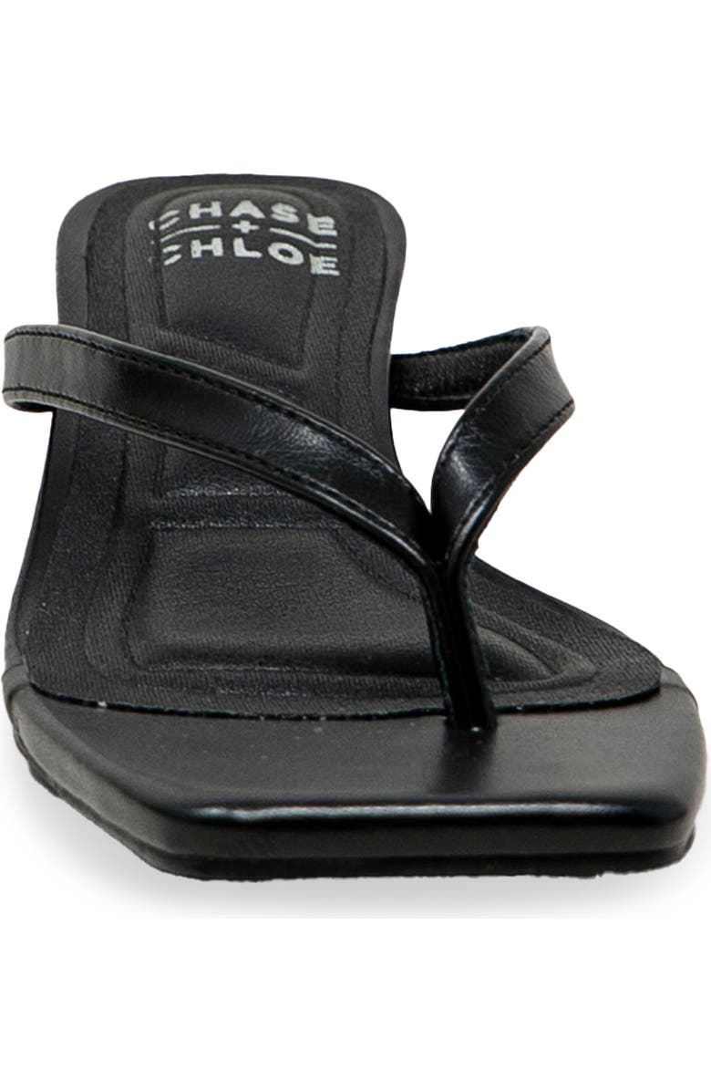 CHASE AND CHLOE Raya Kitten Heel Sandal, Alternate, color, Black Pu
