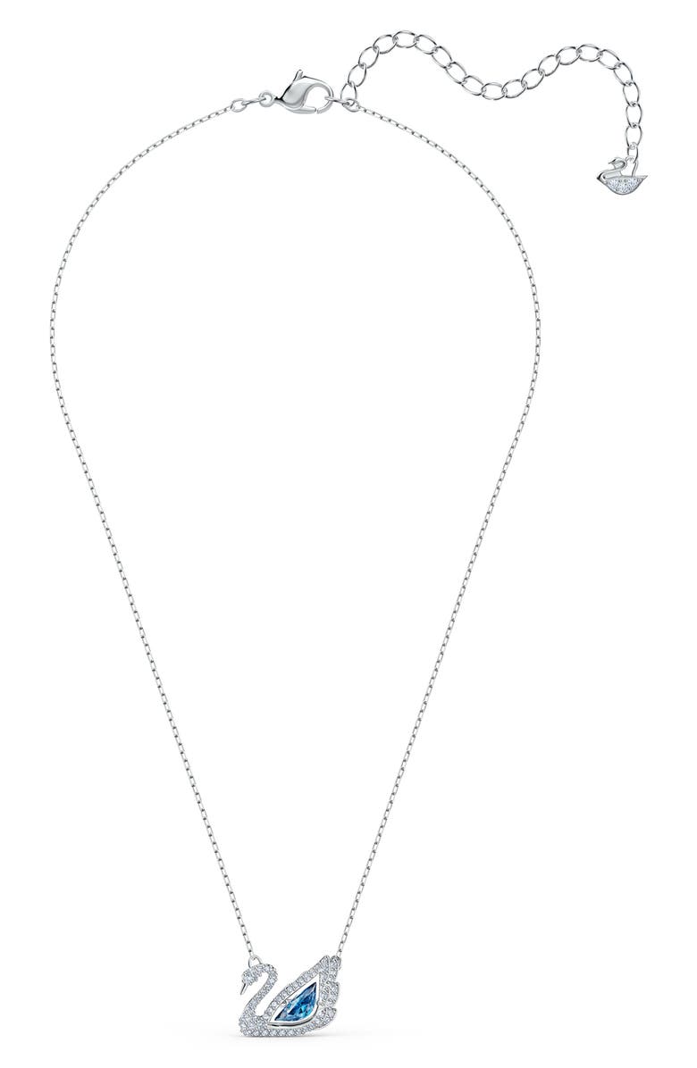 Swarovski Crystal Swan Pendant Necklace, Alternate, color, Blue