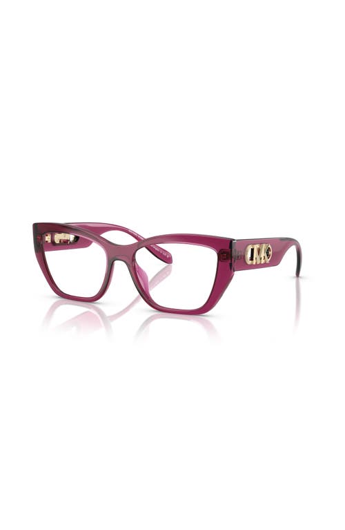 Michael Kors 52mm Rectangle Optical Glasses In Red