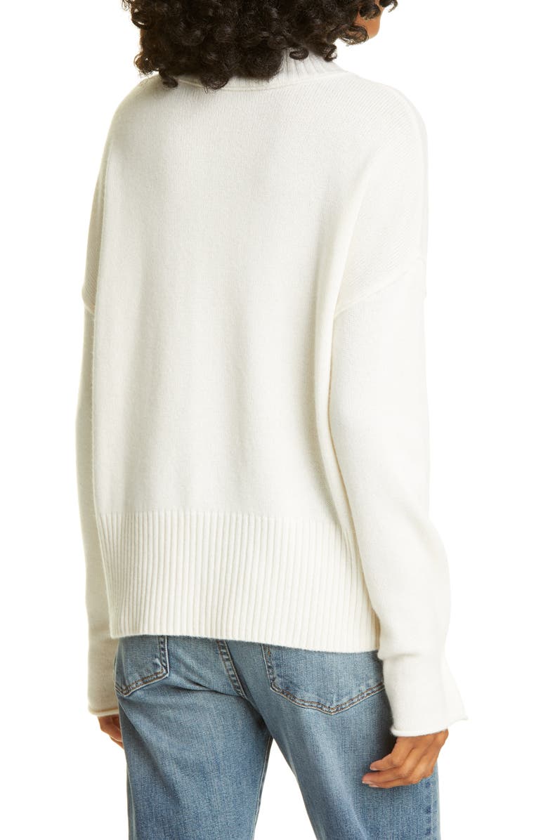 autumn cashmere Button Sleeve Mock Neck Cashmere Sweater, Alternate, color, 