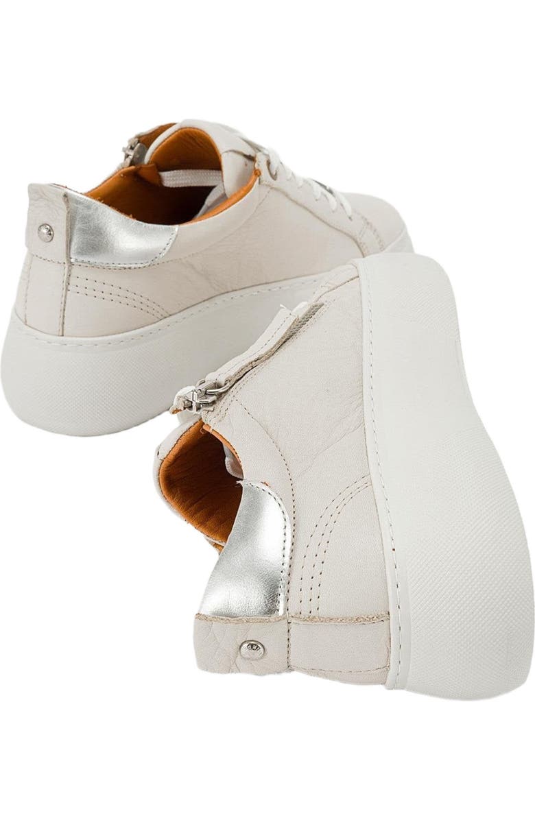 Forever & Always Shoes Allie Leather Zip Sneaker, Alternate, color, Beige Leather