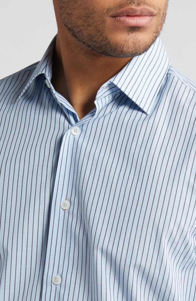 Paul Smith Tailored Fit Pinstripe Organic Cotton Dress Shirt, Alternate, color, 