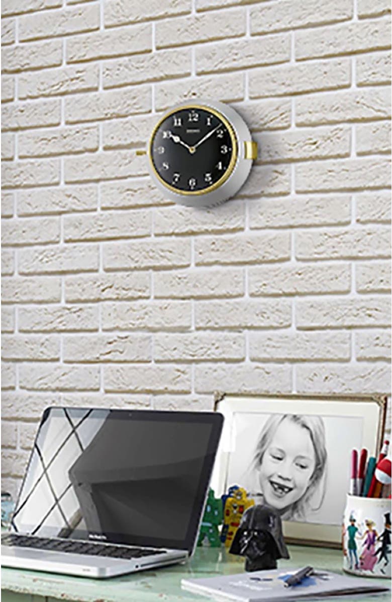 Seiko Nao Wall Clock, Alternate, color, Silver & Black