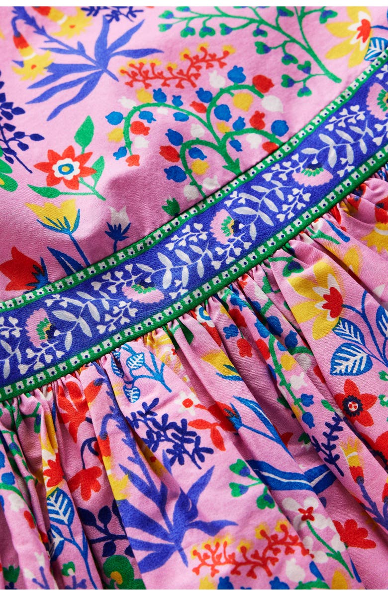 Mini Boden Kids' Floral Print Cotton Dress, Alternate, color, Meadowsweet Pink Garden Floral
