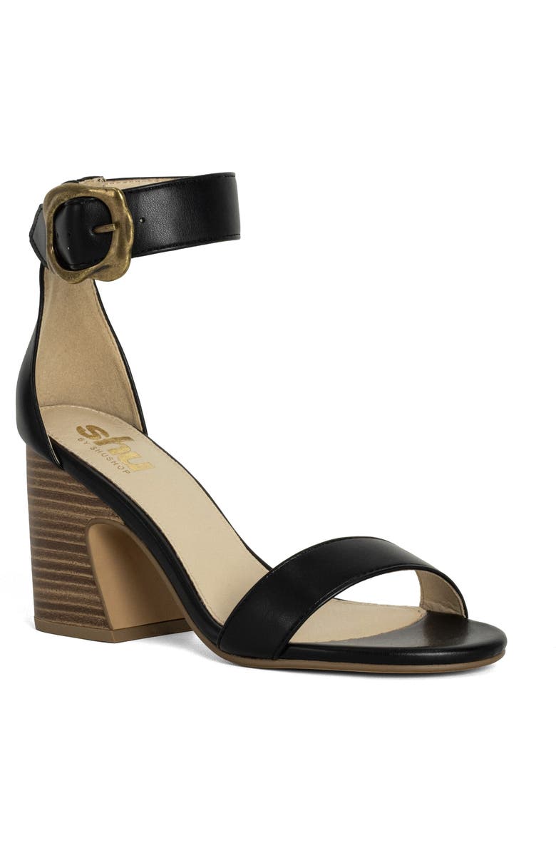 SHUSHOP Eliya Ankle Strap Sandal, Main, color, Black