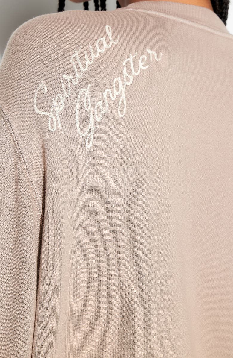 Spiritual Gangster Insignia Bardot Sweatshirt, Alternate, color, Moon Rock