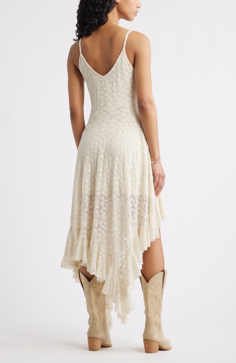 BP. Asymmetric Lace Sleeveless Midi Dress, Alternate, color, Ivory Dove