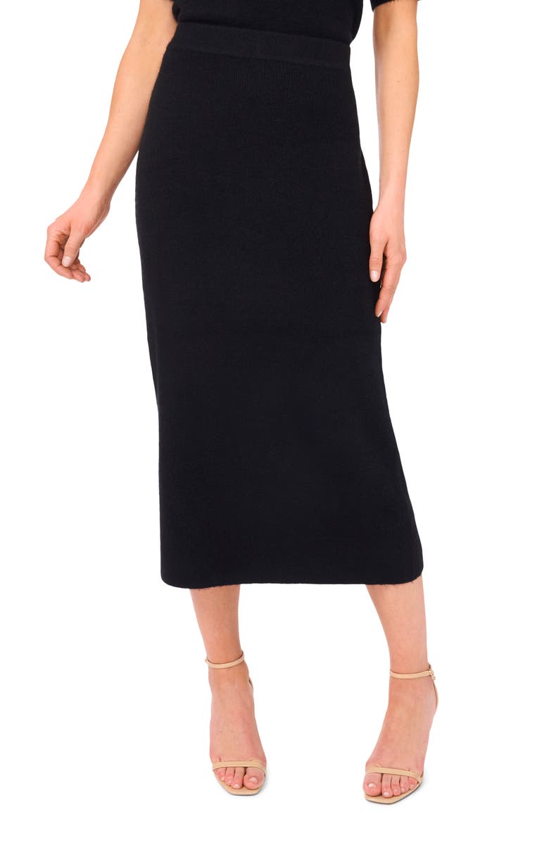 CeCe Rib Sweater Midi Skirt, Main, color, Rich Black