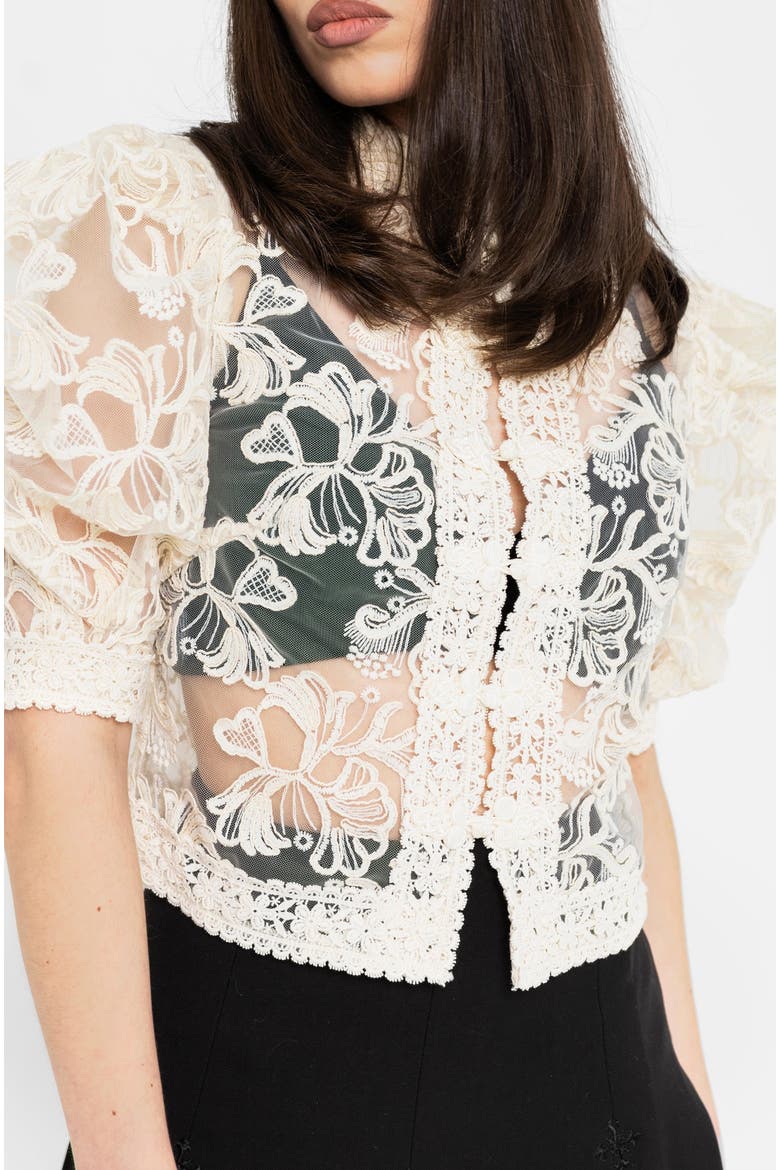Angela Folk Embroidered Blouse, Main, color, White