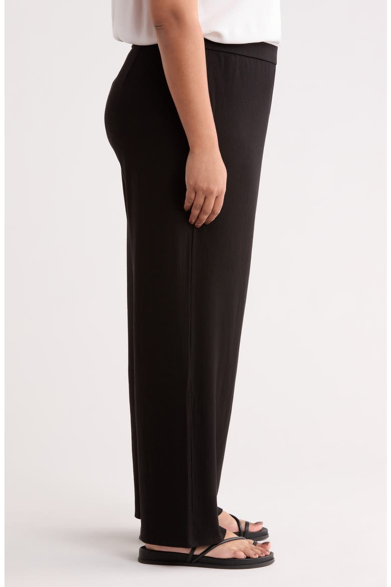 Rib Wide Leg Pants, Alternate, color, BLACK