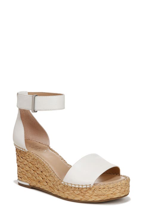 Ankle Strap Flatform Women's White Sandals