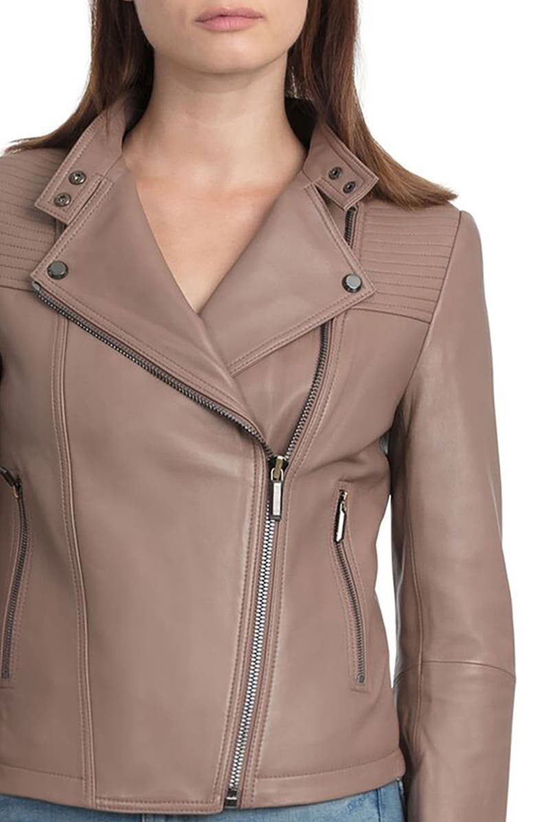 BAGATELLE.CITY Bagatelle Quilted Lambskin Leather Moto Jacket, Alternate, color, 