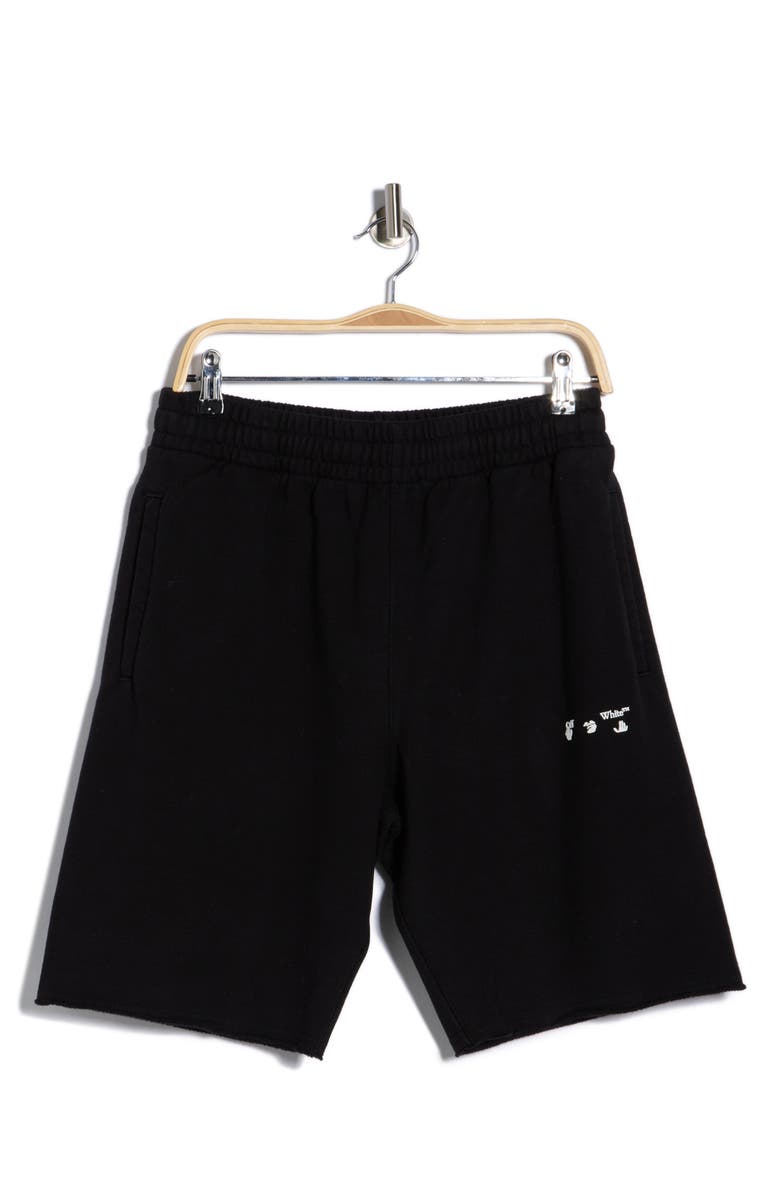 Off-White Logo Sweatshorts, Alternate, color, Black And White