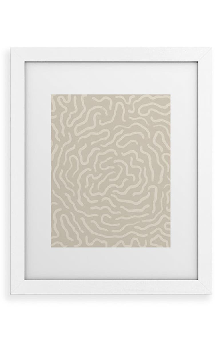 Deny Designs Organic Maze Framed Wall Art, Main, color, White Frame 11X14