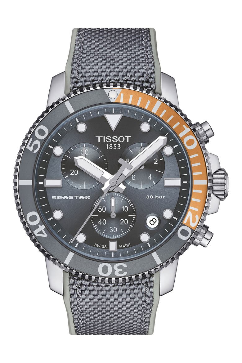 Seastar 1000 Chronograph Bracelet Watch, 45.5mm, Main, color, COOL GREY
