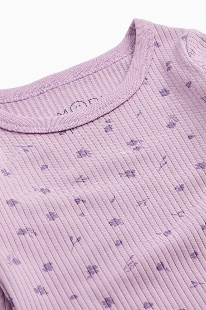 Floral Ribbed Pyjamas, Alternate, color, Lilac Floral