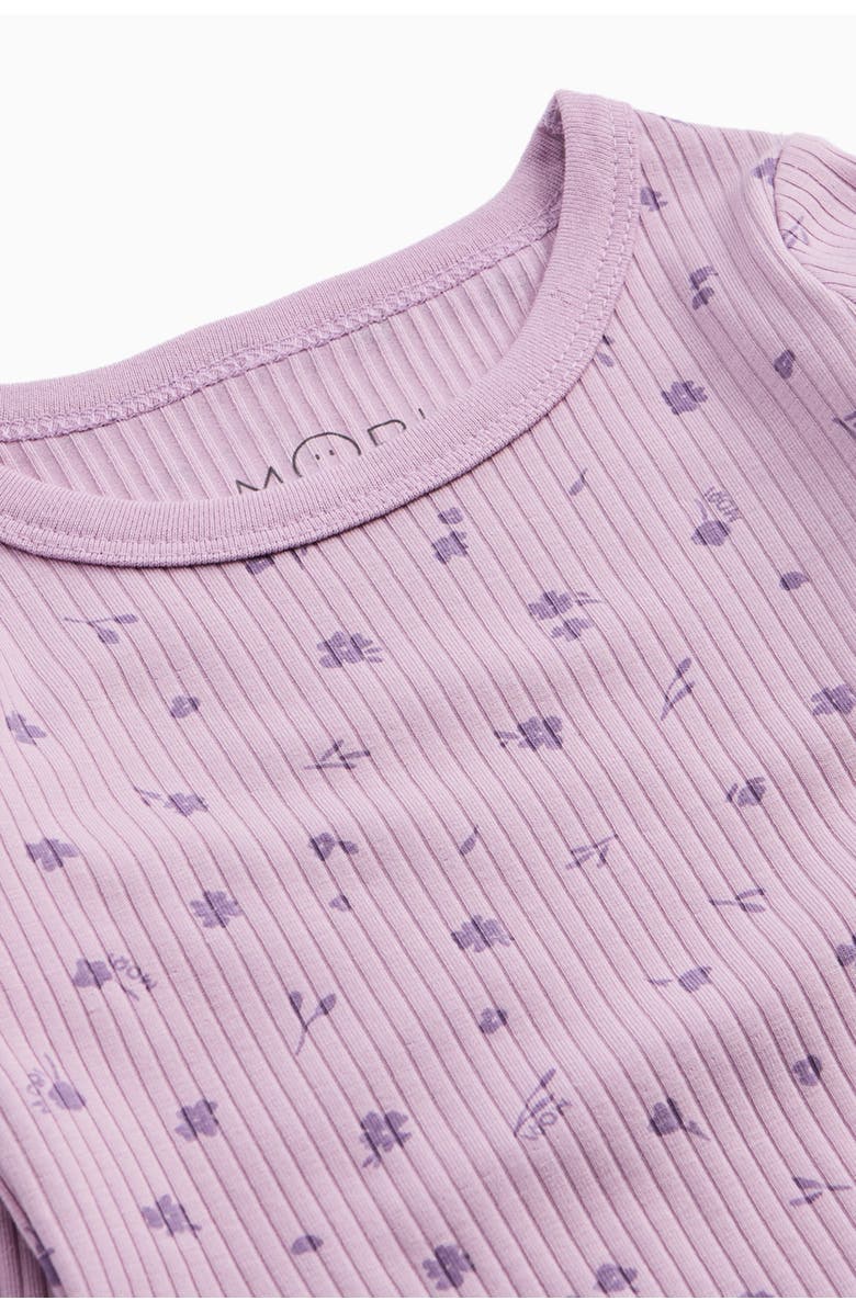 MORI Floral Ribbed Pyjamas, Alternate, color, Lilac Floral
