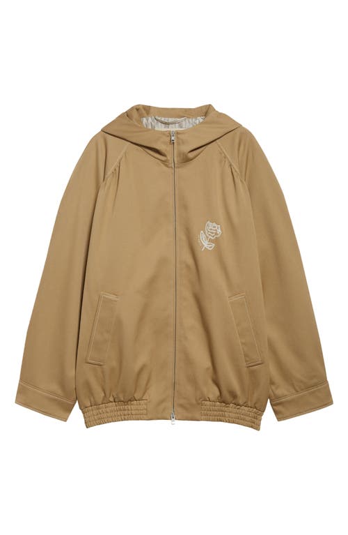 Marni Hooded Floral Embroidered Cotton Drill Bomber Jacket