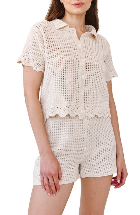 Short Sleeve Crochet Cardigan