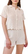 Bella Dahl Short Sleeve Crochet Cardigan