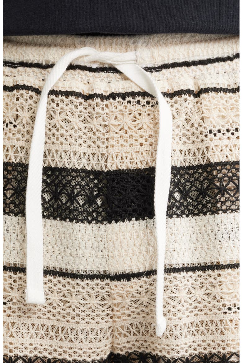 Charley Stripe Woven Drawstring Shorts, Alternate, color, CREAM