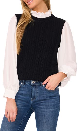 トップス LIGHT SHEER LAYERED KNIT VEST トップス LIGHT SHEER LAYERED KNIT VEST LIGHT SHEER LAYERED