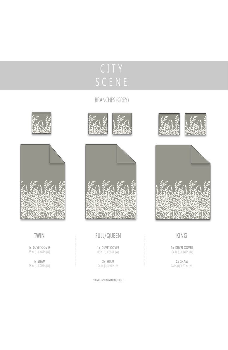 CITY SCENE Branches Cotton Duvet Cover Set, Alternate, color, Dark Grey