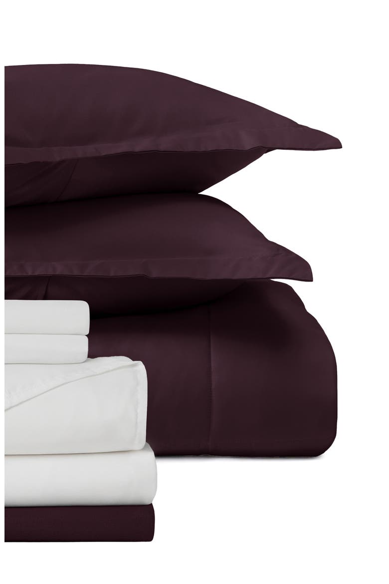 Premium Comforter & Sheet Bed In A Bag Set, Alternate, color, PURPLE