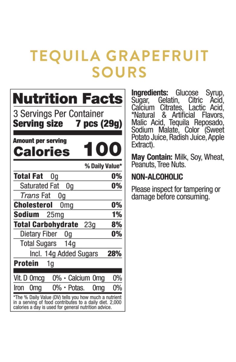 sugarfina Tequila Grapefruit Set of 4 Candy Cubes, Alternate, color, Pink