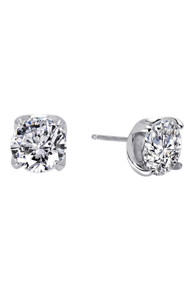 Simulated Diamond Stud Earrings, Main, color, SILVER/ CLEAR