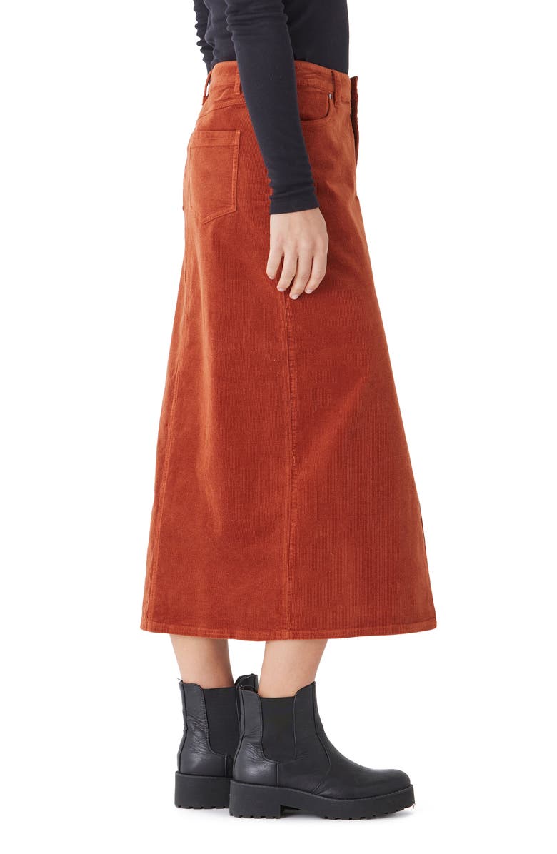 Threads 4 Thought Goldie Stretch Corduroy Midi Skirt, Alternate, color,