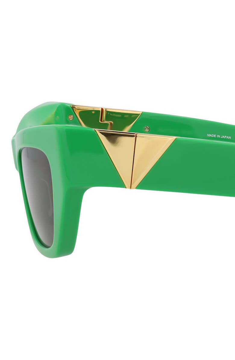 Bottega Veneta 52mm Cat Eye Sunglasses, Alternate, color, Green Green Green