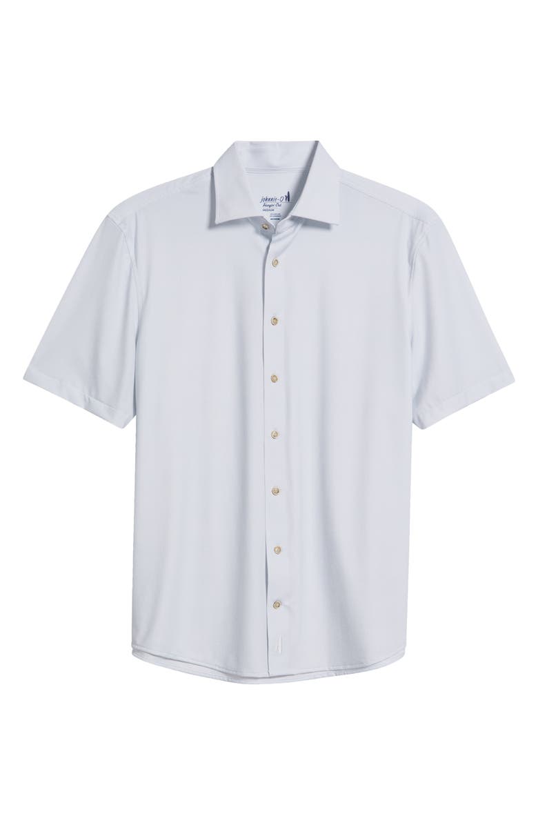 johnnie-O Spielman Hangin' Out Short Sleeve Knit Button-Up Shirt, Alternate, color, White