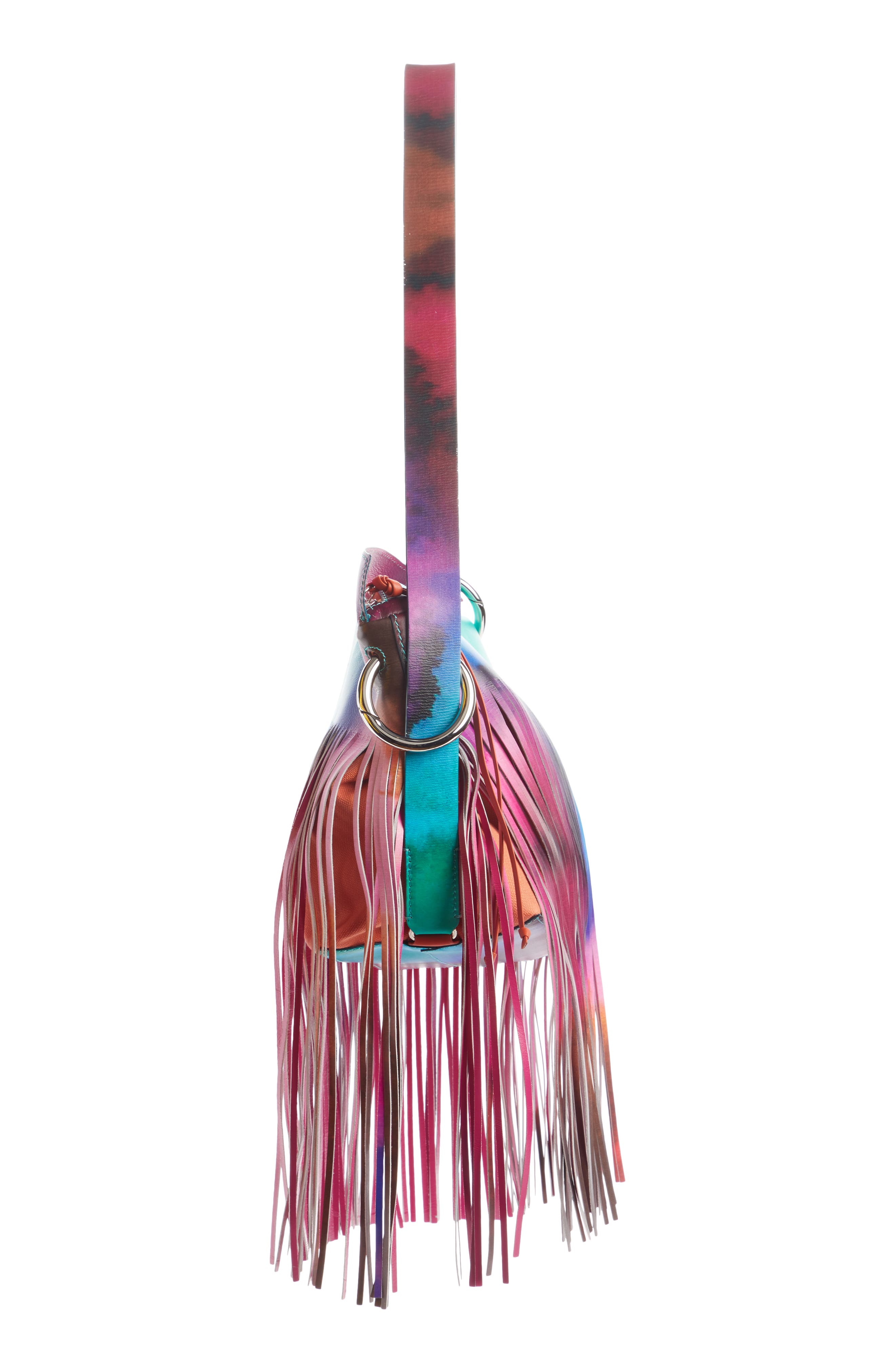 Dries Van Noten Tie Dye Fringe Shoulder Bag, Alternate, color, 