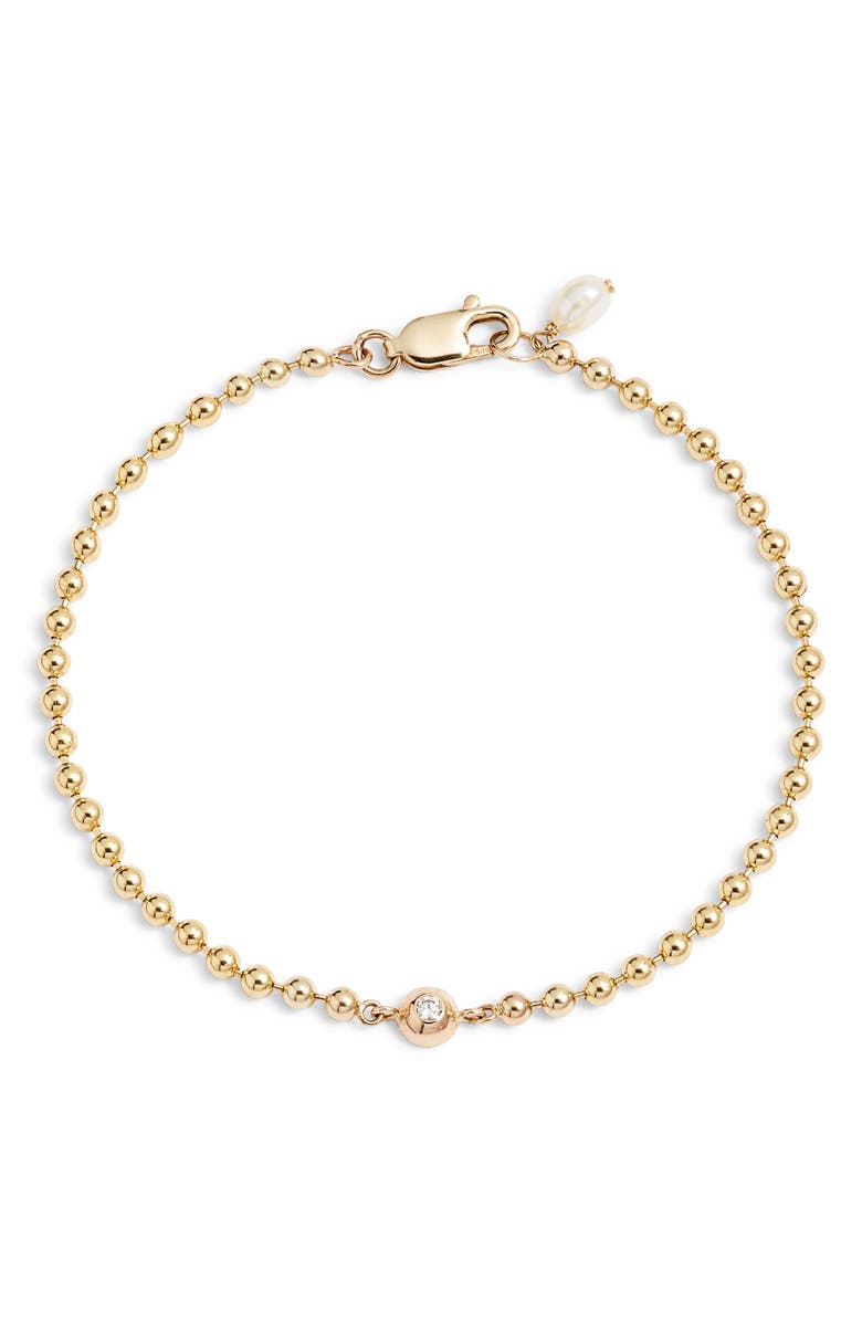 Poppy Finch Diamond & Freshwater Pearl Beaded Bracelet, Main, color,