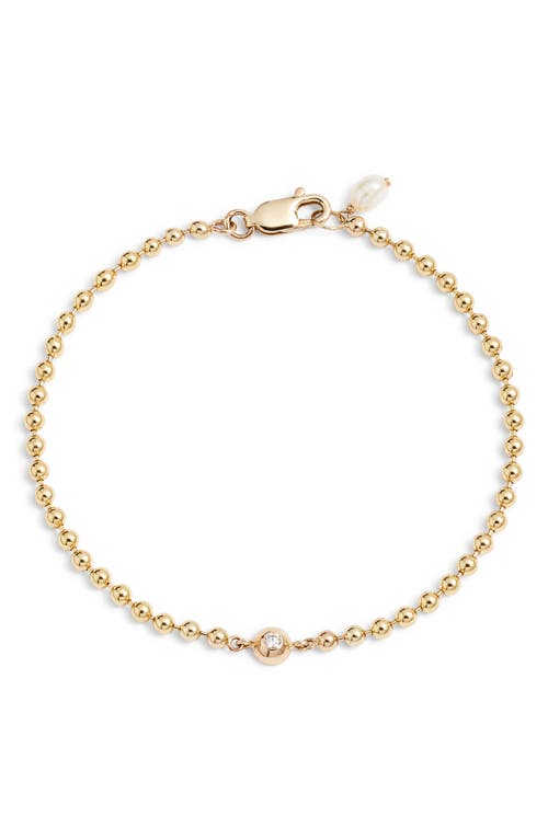 POPPY FINCH POPPY FINCH DIAMOND & FRESHWATER PEARL BEADED BRACELET